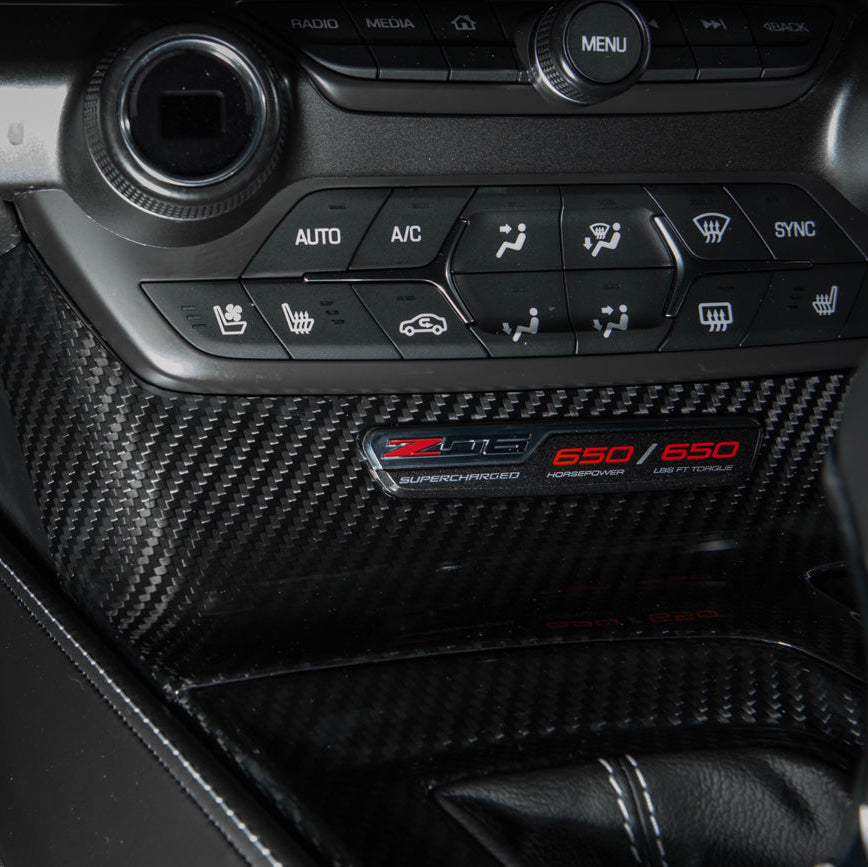 Corvette C7 | Carbon Fiber Center Console Bezel Cup Holder Trim Panel