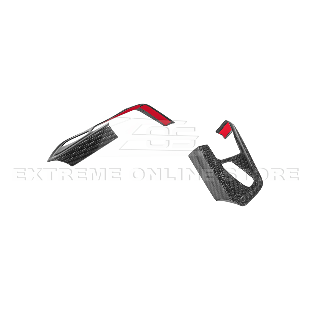Corvette C8 DRY CARBON FIBER Steering Wheel Trim Cover w/ Collison Button