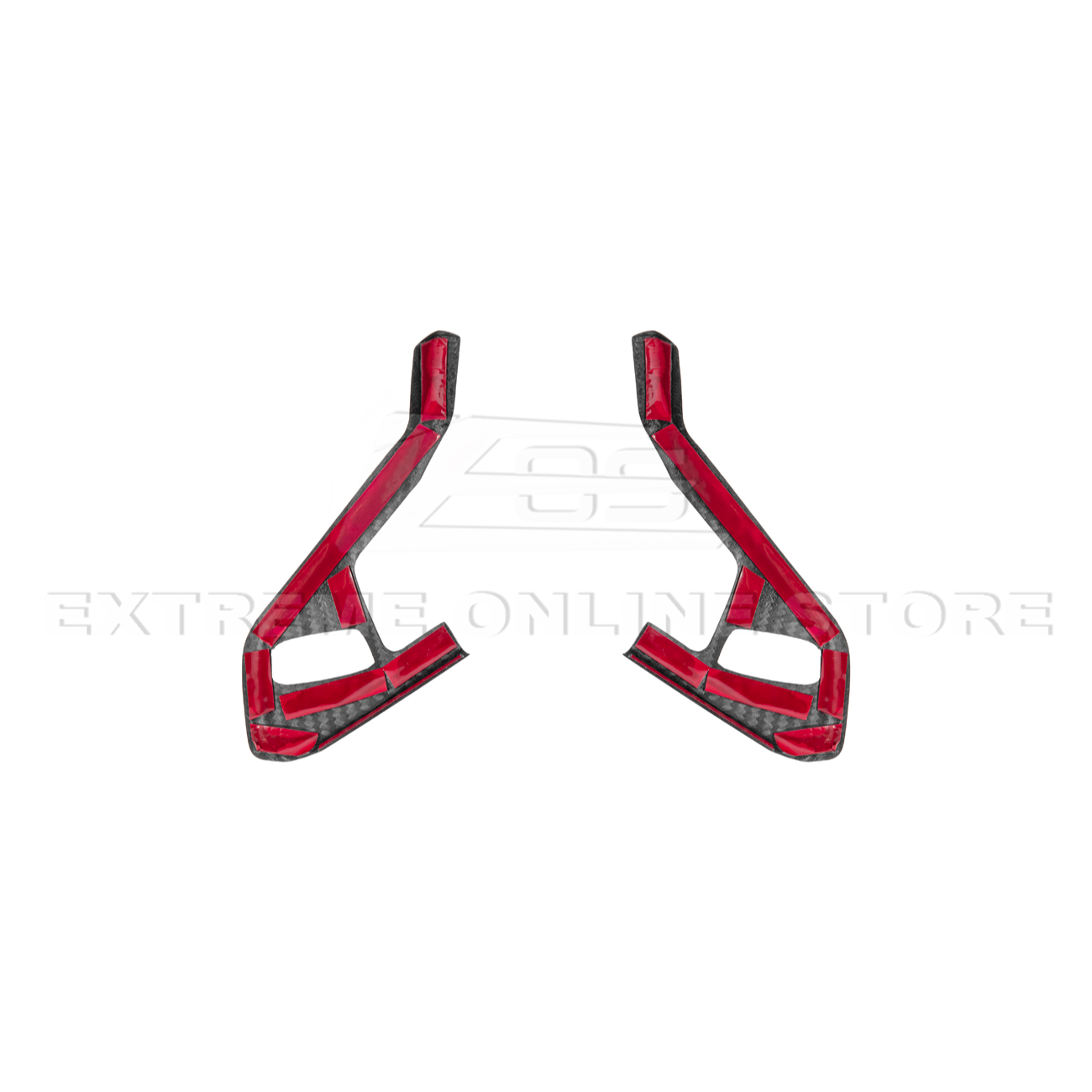 Corvette C8 DRY CARBON FIBER Steering Wheel Trim Cover w/ Collison Button