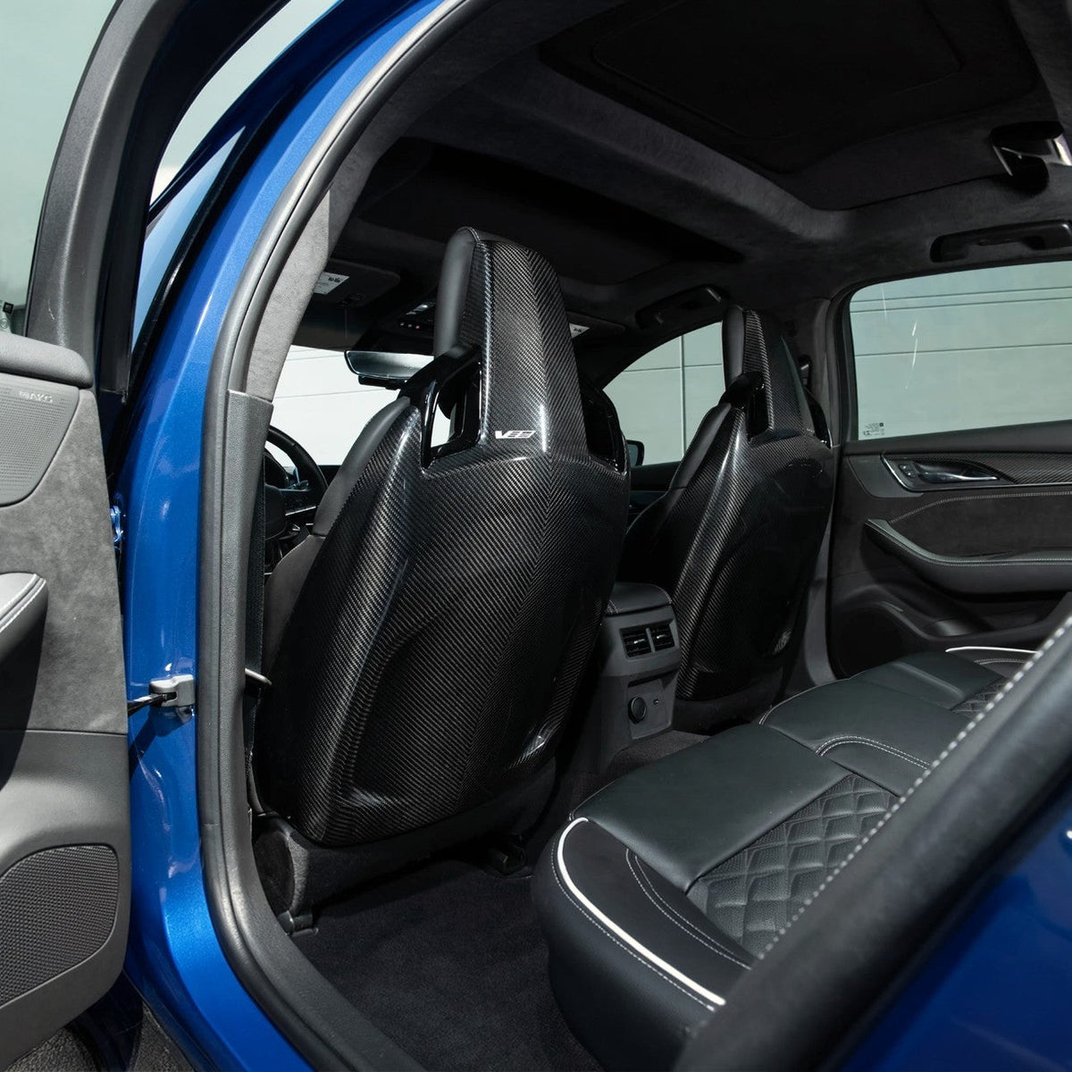 2020-Up Cadillac CT5 Dry Carbon Fiber High-Performance Front Bucket Seat Back Replacement Covers