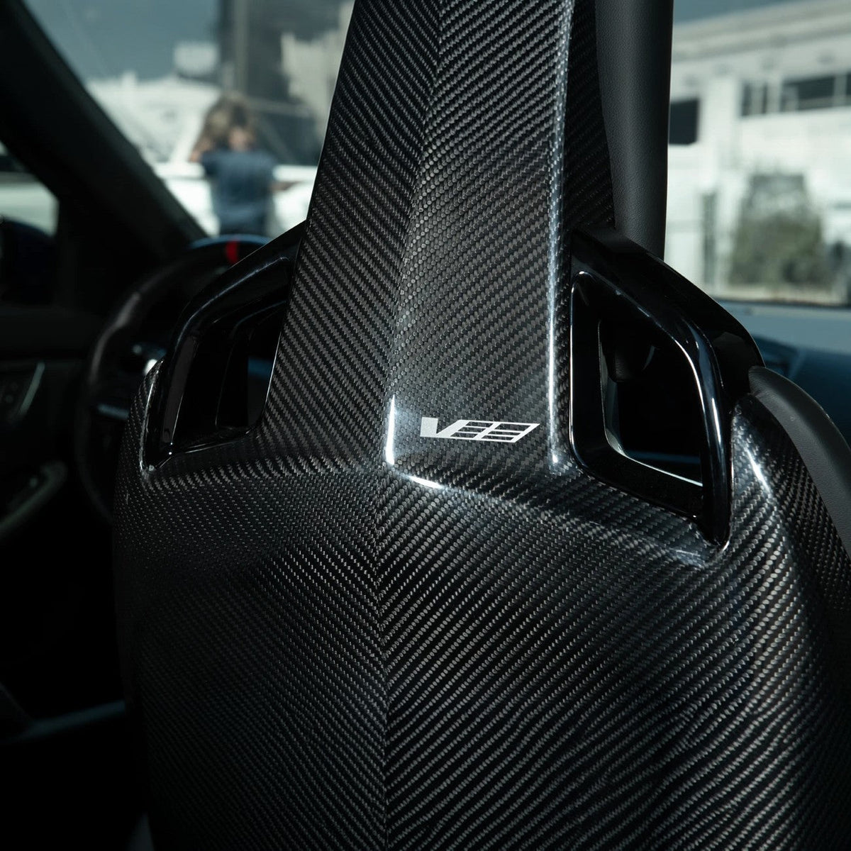 2020-Up Cadillac CT5 Dry Carbon Fiber High-Performance Front Bucket Seat Back Replacement Covers
