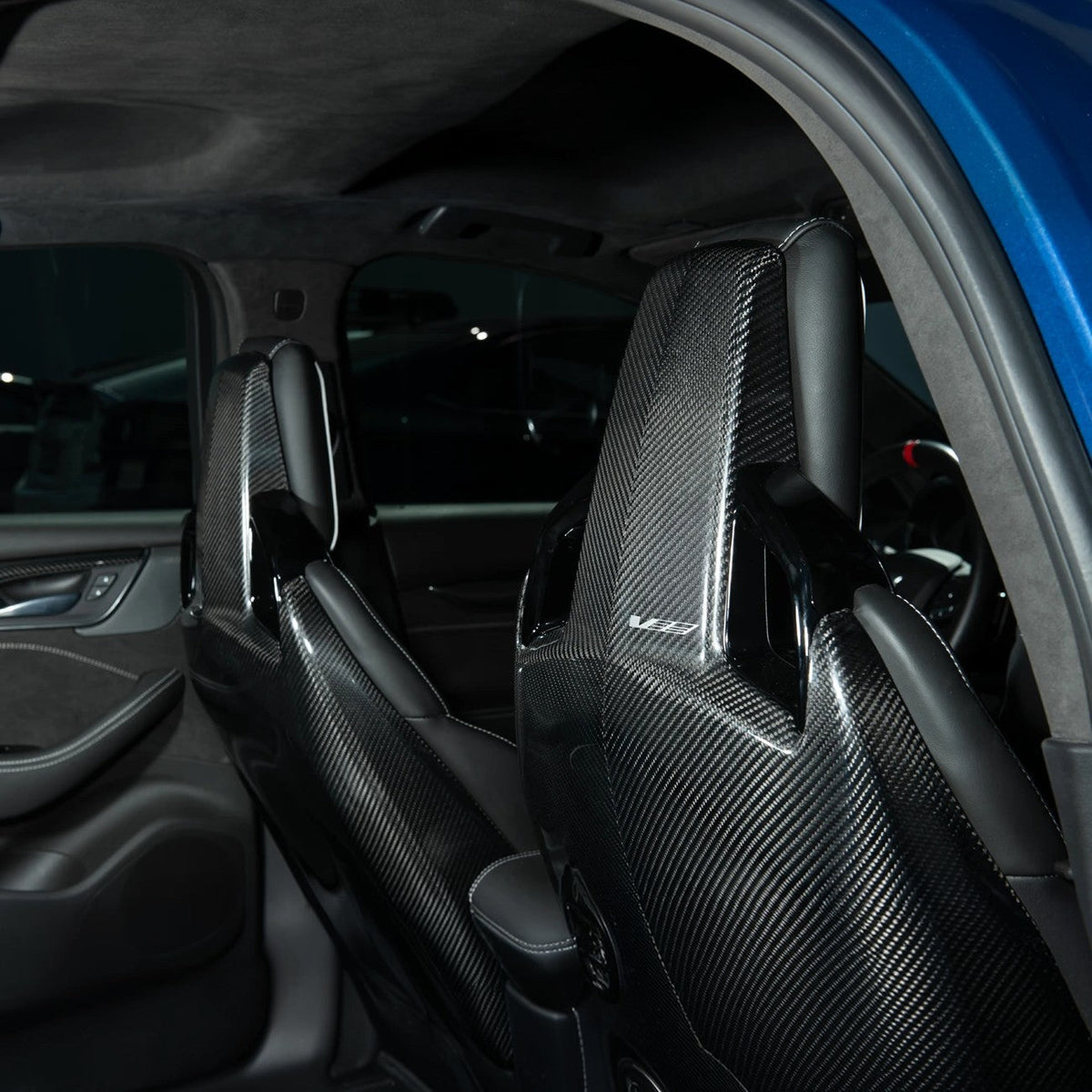 2020-Up Cadillac CT5 Dry Carbon Fiber High-Performance Front Bucket Seat Back Replacement Covers