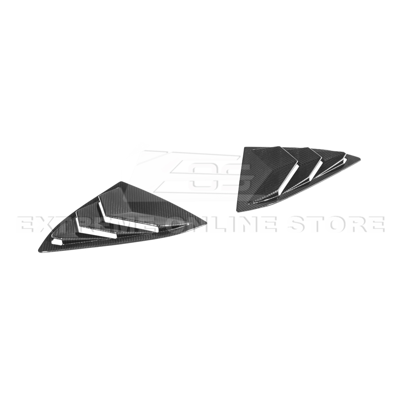2020-Up Corvette C8 DRY Carbon Fiber Side Quarter Window Louver Sun Shade Cover