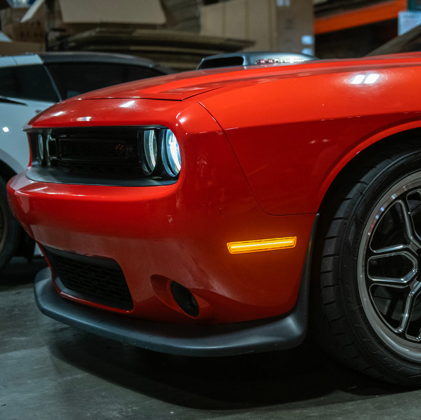 2015-23 Dodge Challenger | Front Bumper Amber LED Reflector Side Marker Light