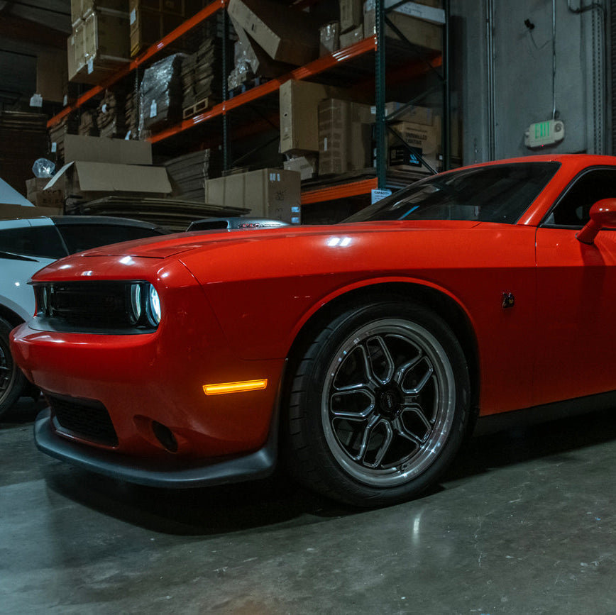 2015-23 Dodge Challenger | Front Bumper Amber LED Reflector Side Marker Light