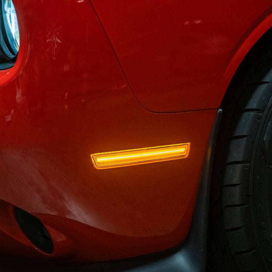 2015-23 Dodge Challenger | Front Bumper Amber LED Reflector Side Marker Light