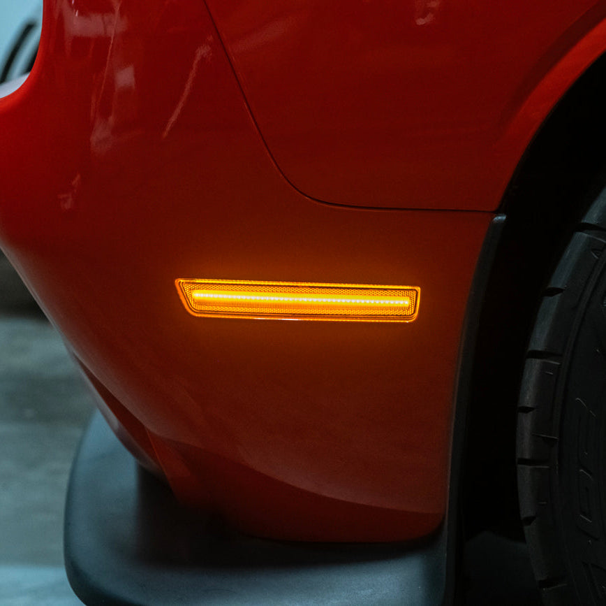2015-23 Dodge Challenger | Front Bumper Amber LED Reflector Side Marker Light