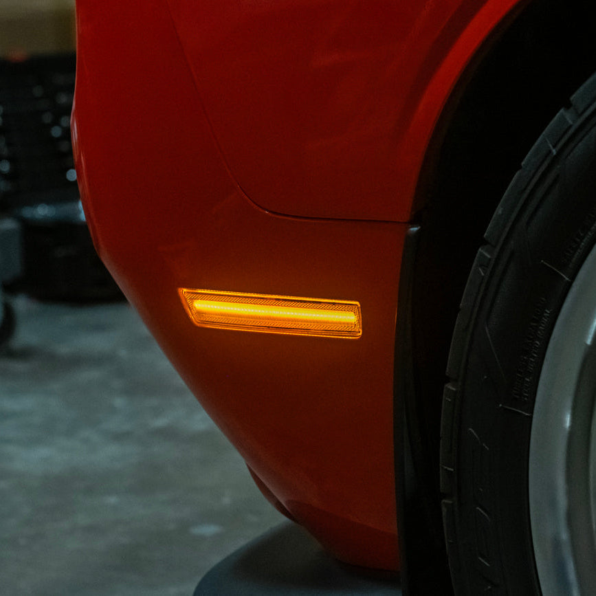 2015-23 Dodge Challenger | Front Bumper Amber LED Reflector Side Marker Light