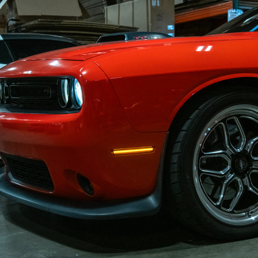 2015-23 Dodge Challenger | Front Bumper Amber LED Reflector Side Marker Light