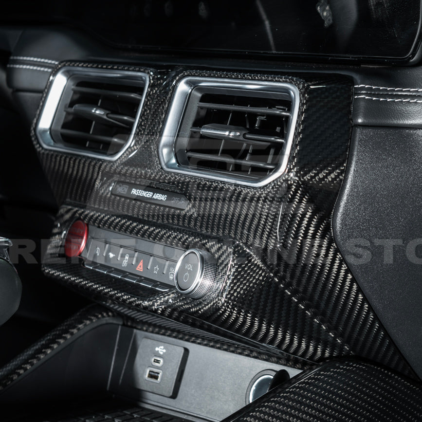 2024-Up Ford Mustang Single Screen Interior DRY CONBON FIBER Center Console Cover