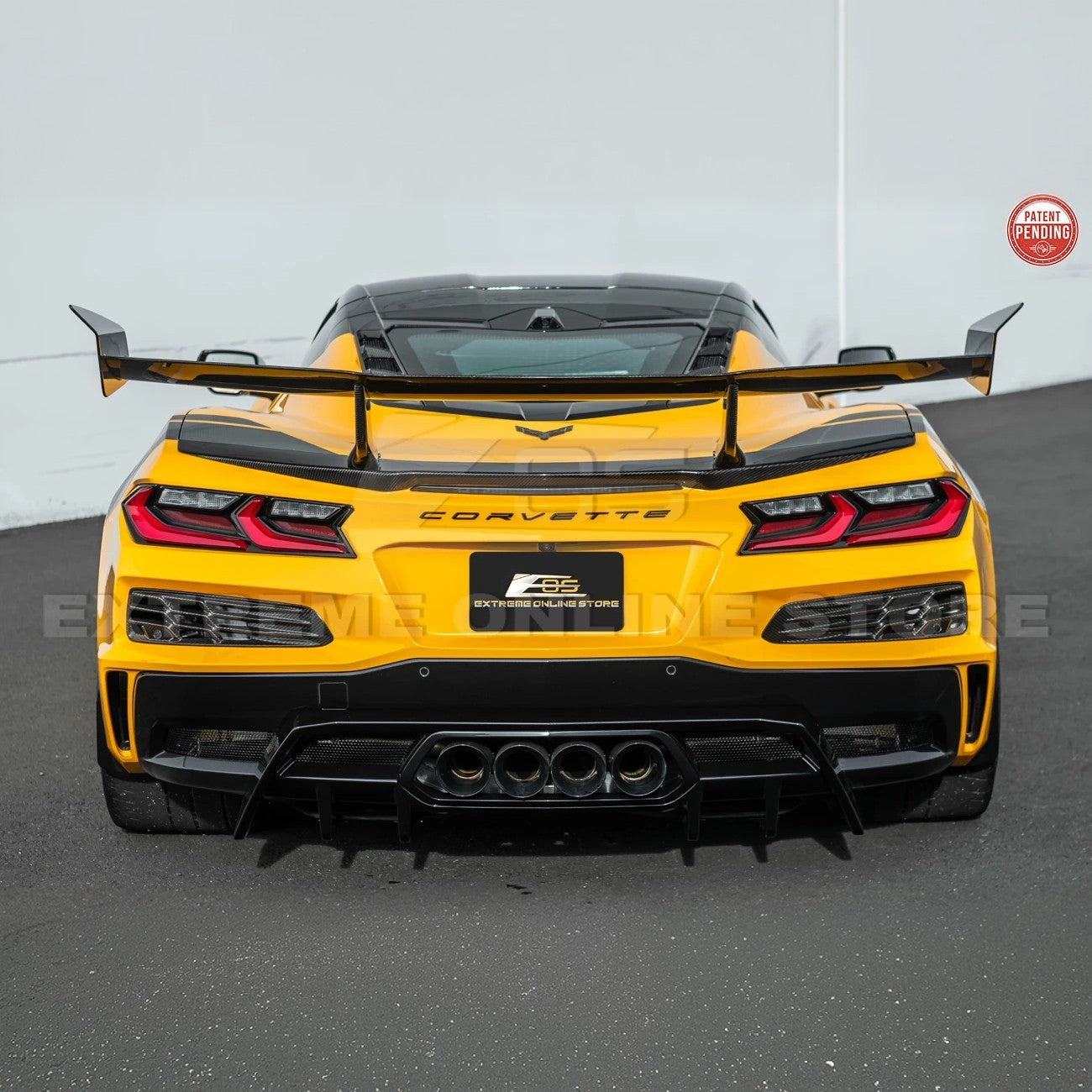 Corvette C8 ZR1 Style DRY CARBON FIBER Rear High Wing Spoiler Bracket