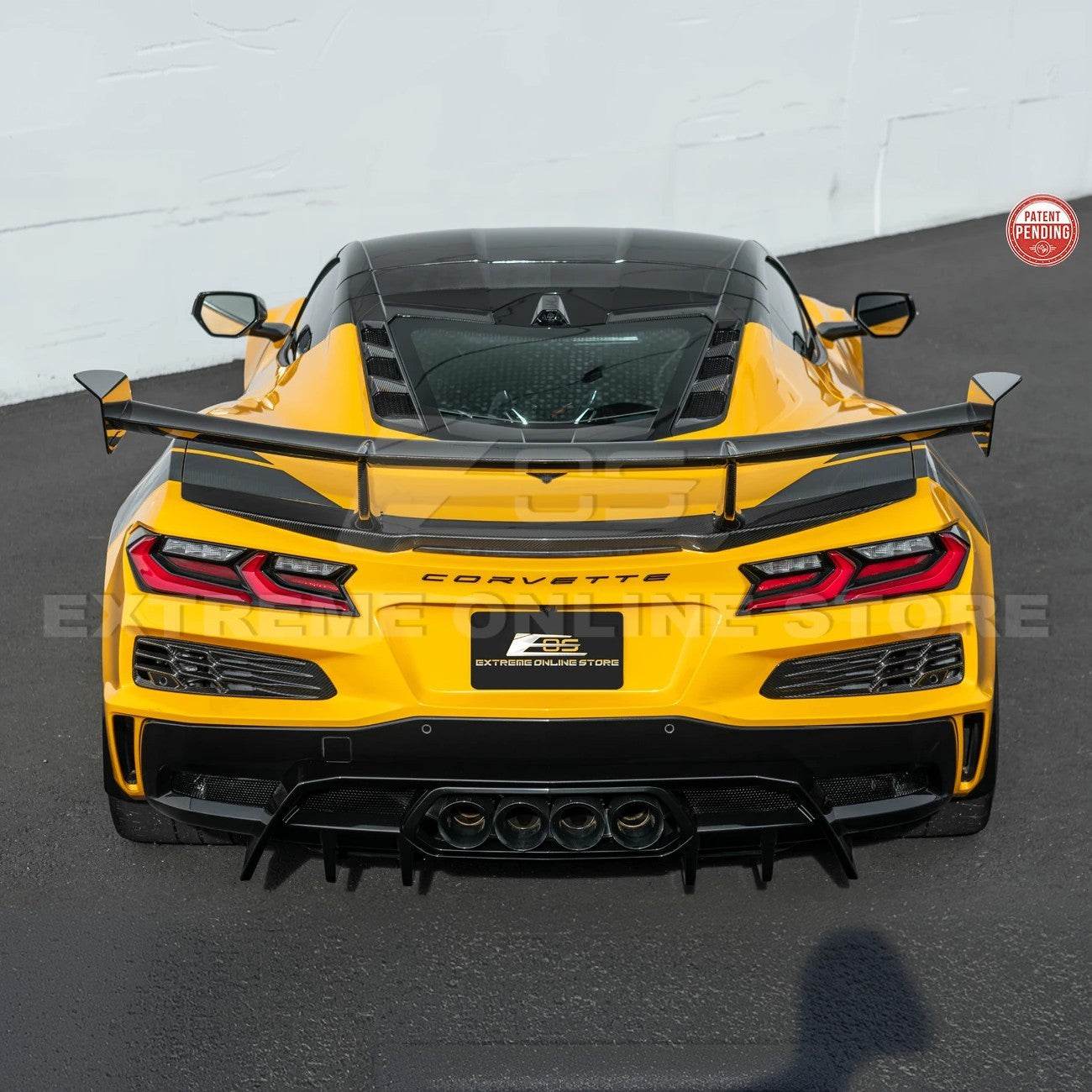 Corvette C8 ZR1 Style DRY CARBON FIBER Rear High Wing Spoiler Bracket
