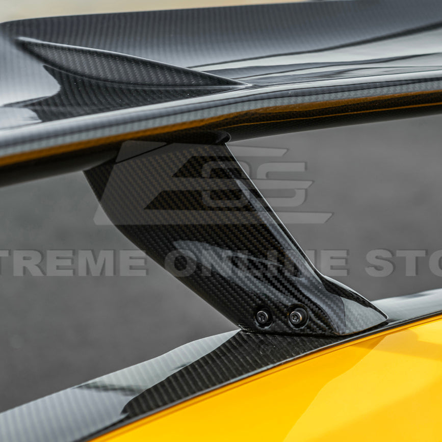 Corvette C8 ZR1 Style DRY CARBON FIBER Rear High Wing Spoiler Bracket