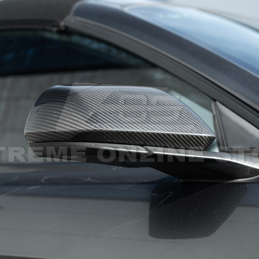 2015-23 Ford Mustang DRY CARBON FIBER Overlay Mirror Cap Cover Pair