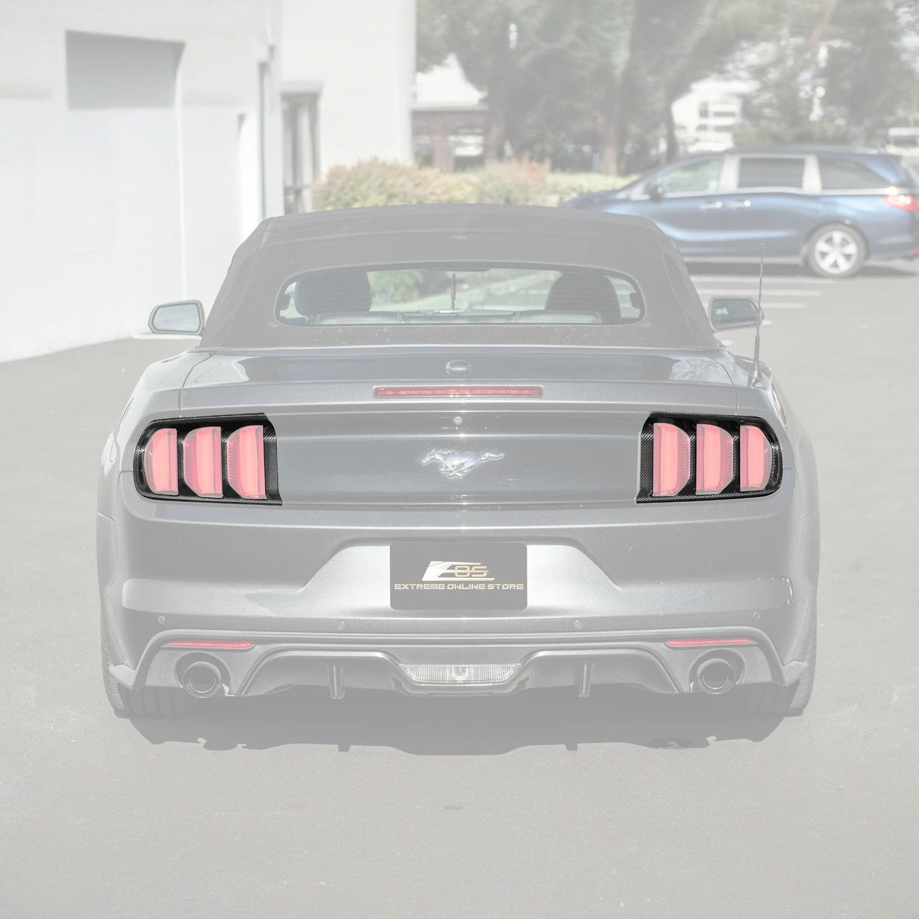2015-17 Ford Mustang DRY CARBON FIBER Rear Tail Light Trim Bezel Cover Pair