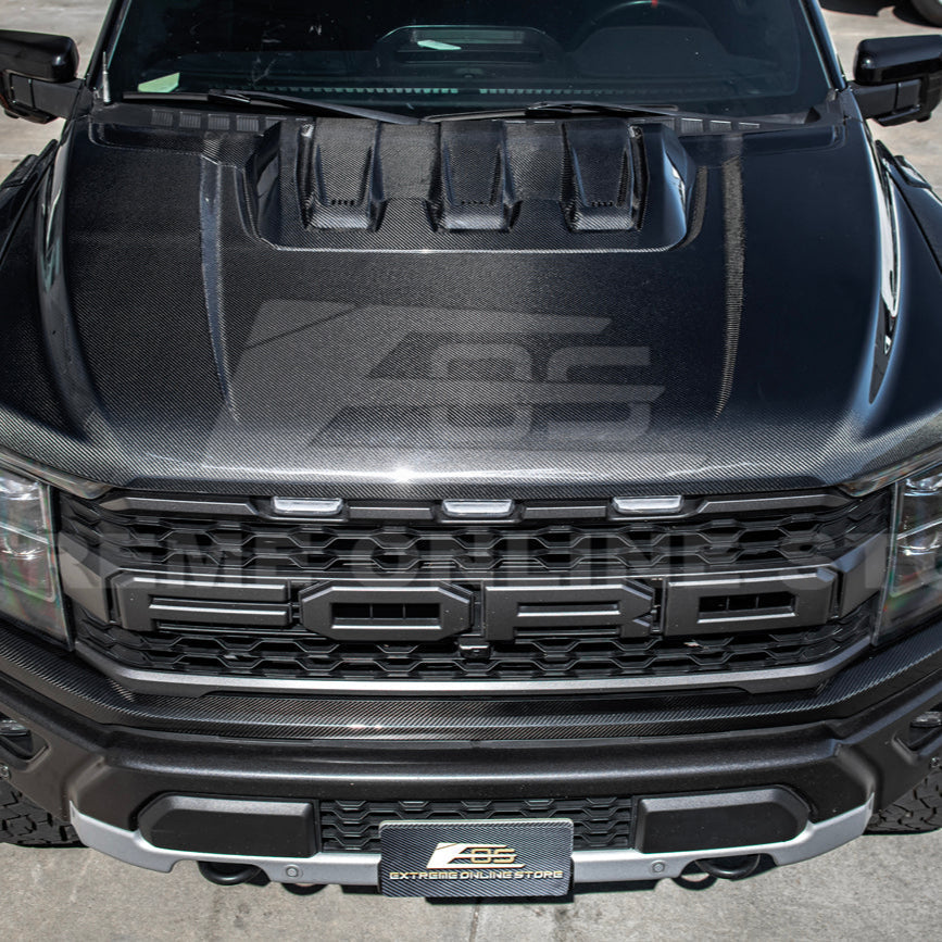 2021-Up F-150 Raptor Carbon Fiber Hood Cover