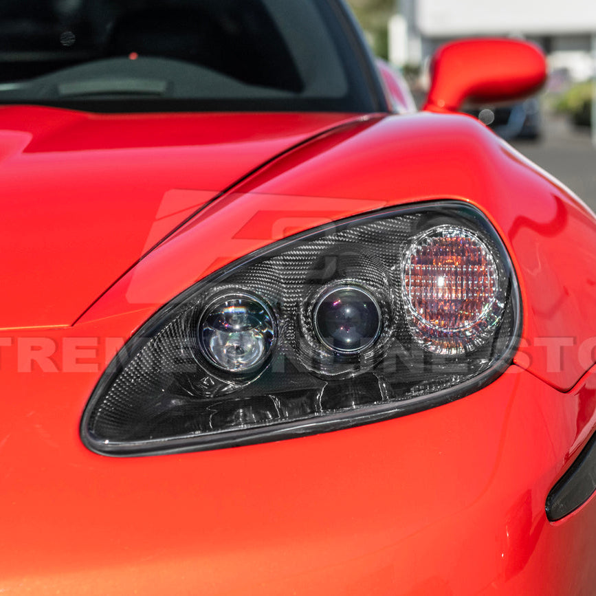 2005-13 Corvette C6 Replacment DRY CARBON FIBER Headlights Housing