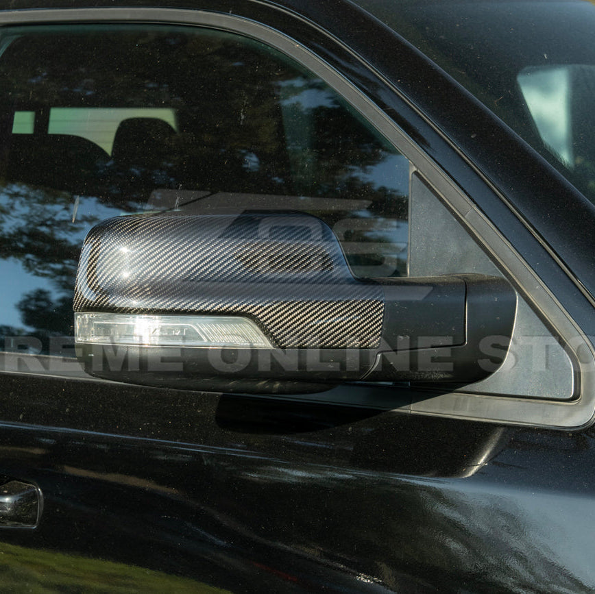 2019-Up Ram 1500 | Factory Style Dry Carbon Fiber Tape On Side Mirror Cap Covers