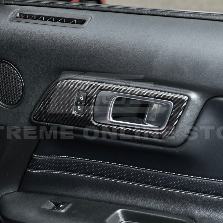 2015-Up Ford Mustang DRY CARBON FIBER Door Handle Panel Cover