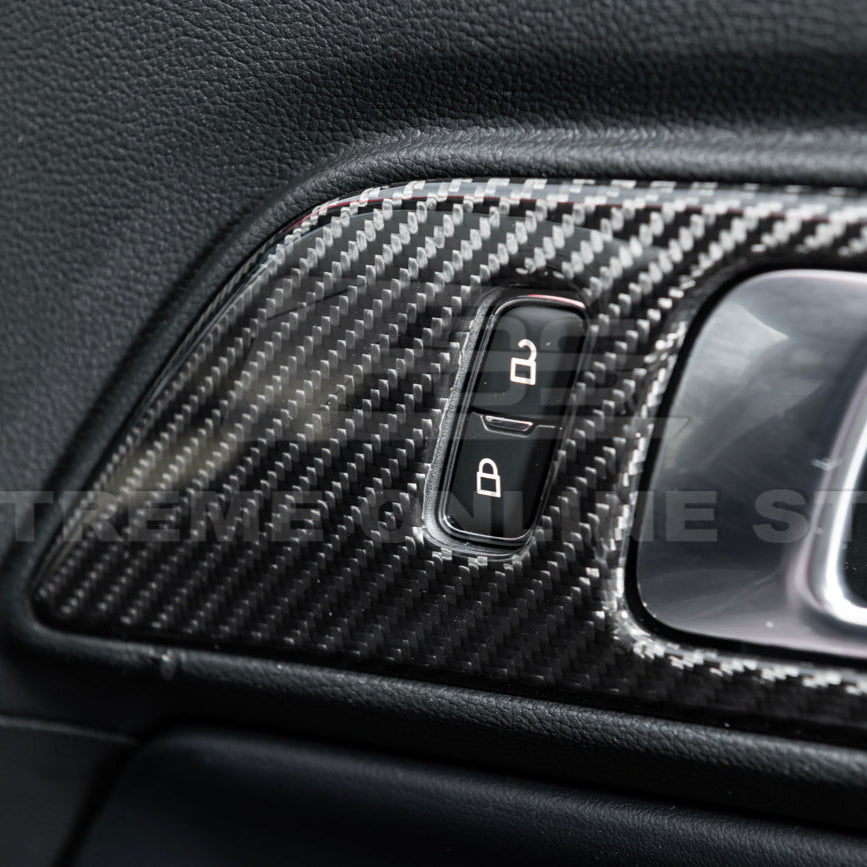 2015-Up Ford Mustang DRY CARBON FIBER Door Handle Panel Cover