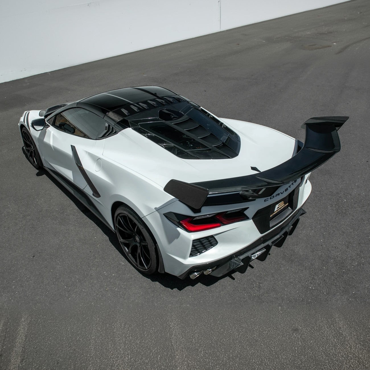Corvette C8 | ZR1 Style CARBON FLASH Rear Window Vent Louver Cover