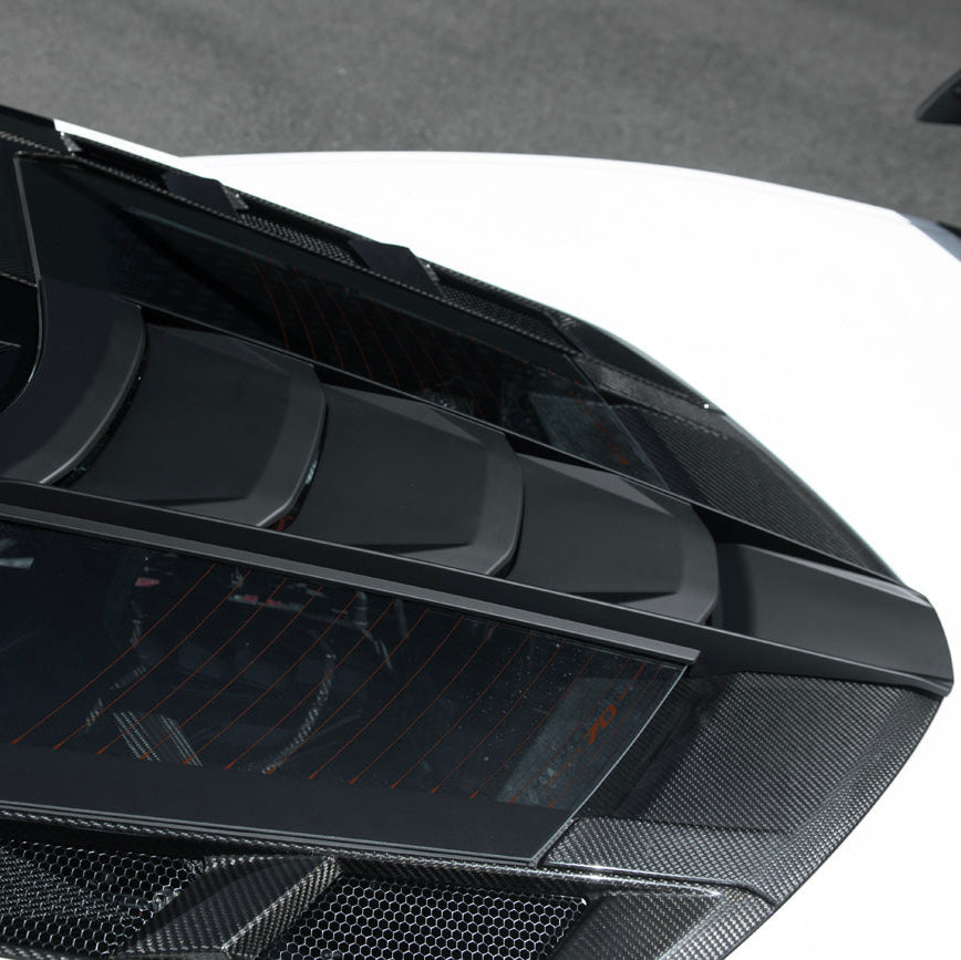 Corvette C8 | ZR1 Style CARBON FLASH Rear Window Vent Louver Cover