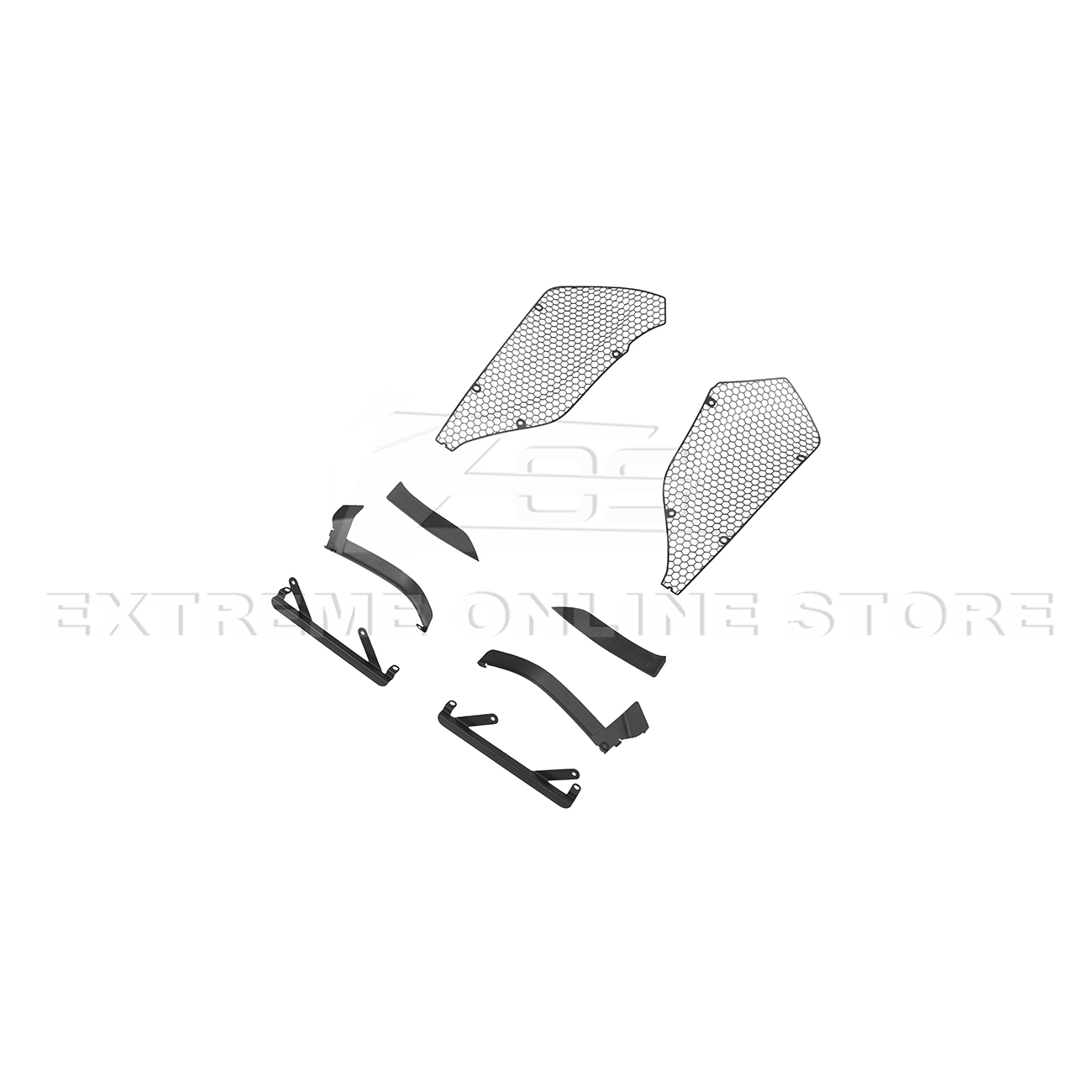 Corvette C8 Z06 Aluminum Black Rear Side Intake Mesh Grille Inserts