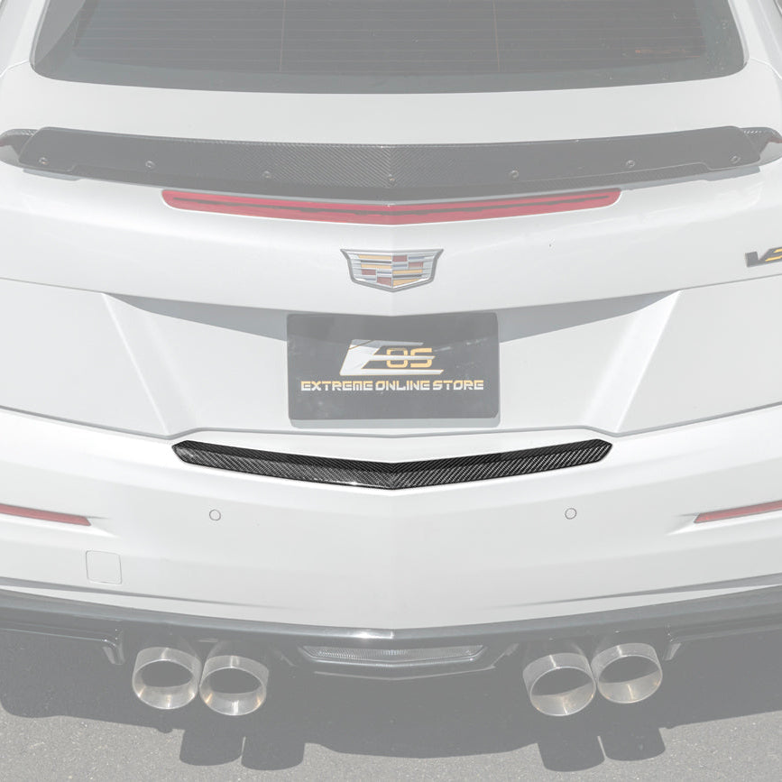 2015-19 Cadillac ATS ATS-V Coupe DRY CARBON FIBER Rear Trunk Applique Insert Trim