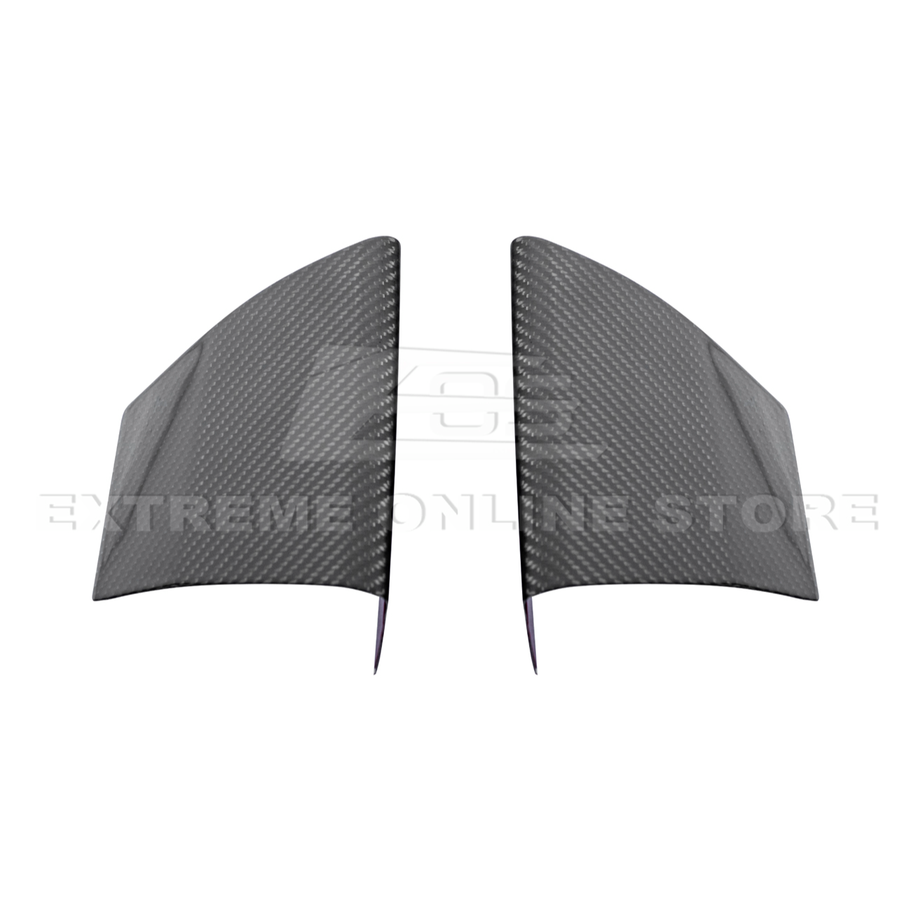 2015-20 Ford Mustang Shelby GT350 DRY Carbon Fiber Front Upper Grille Inserts Pair