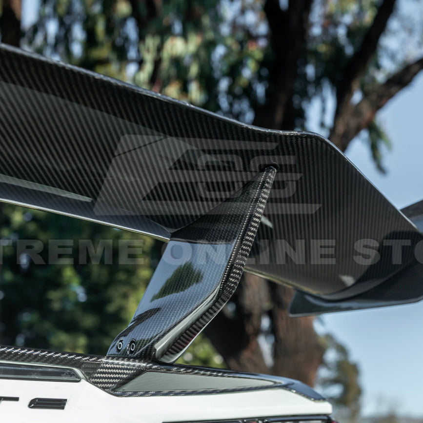 Corvette C8 ZR1 Style DRY CARBON FIBER Rear High Wing Spoiler Bracket