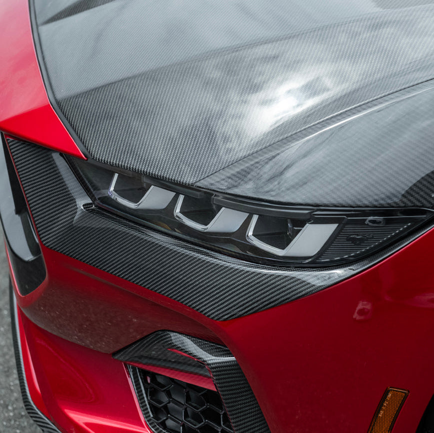 2024-Up Ford Mustang GT | Dry Carbon Fiber Overlay Headlight Eyebrow