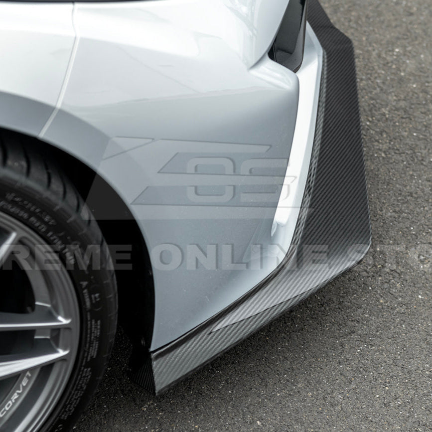 Corvette C8 Z06 / E-Ray DRY CARBON FIBER Front Splitter [Z07 Extended One-Piece Package]