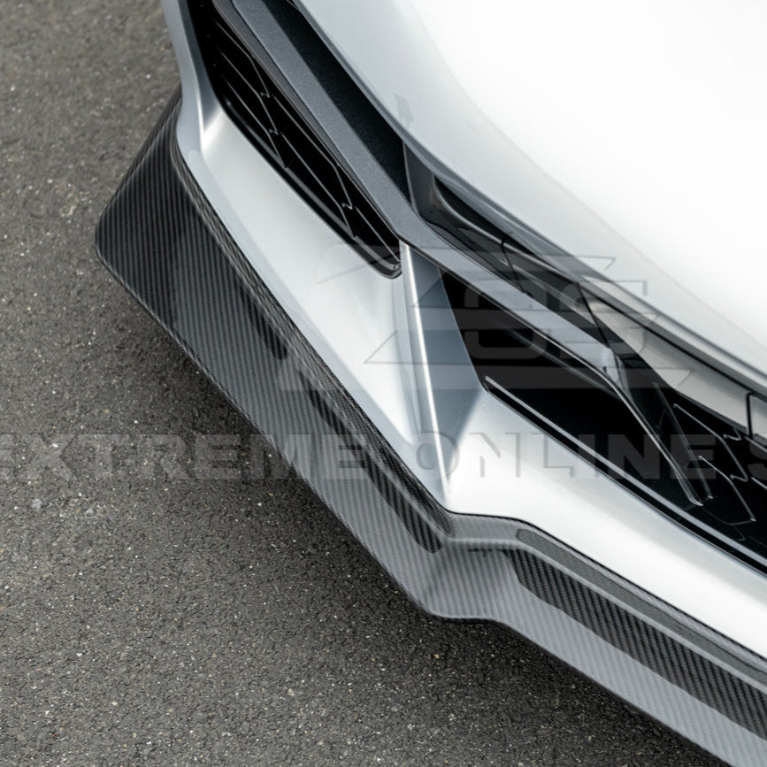 Corvette C8 Z06 / E-Ray DRY CARBON FIBER Front Splitter [Z07 Extended One-Piece Package]