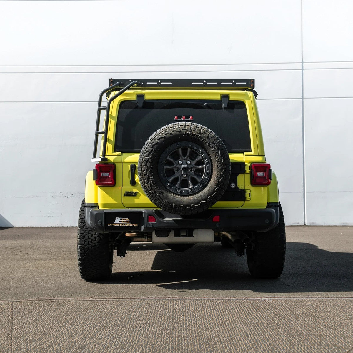 2018-Up Jeep Wrangler | Carbon Steel Black Full-Length Roof Cargo Rack Ladder