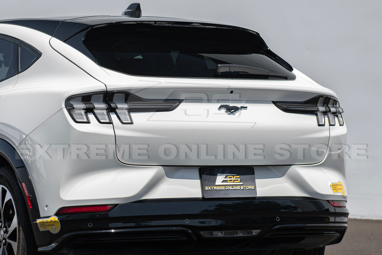 2021+ Ford Mustang Mach-E DRY Carbon Fiber Rear Tail Light Bezel Cover