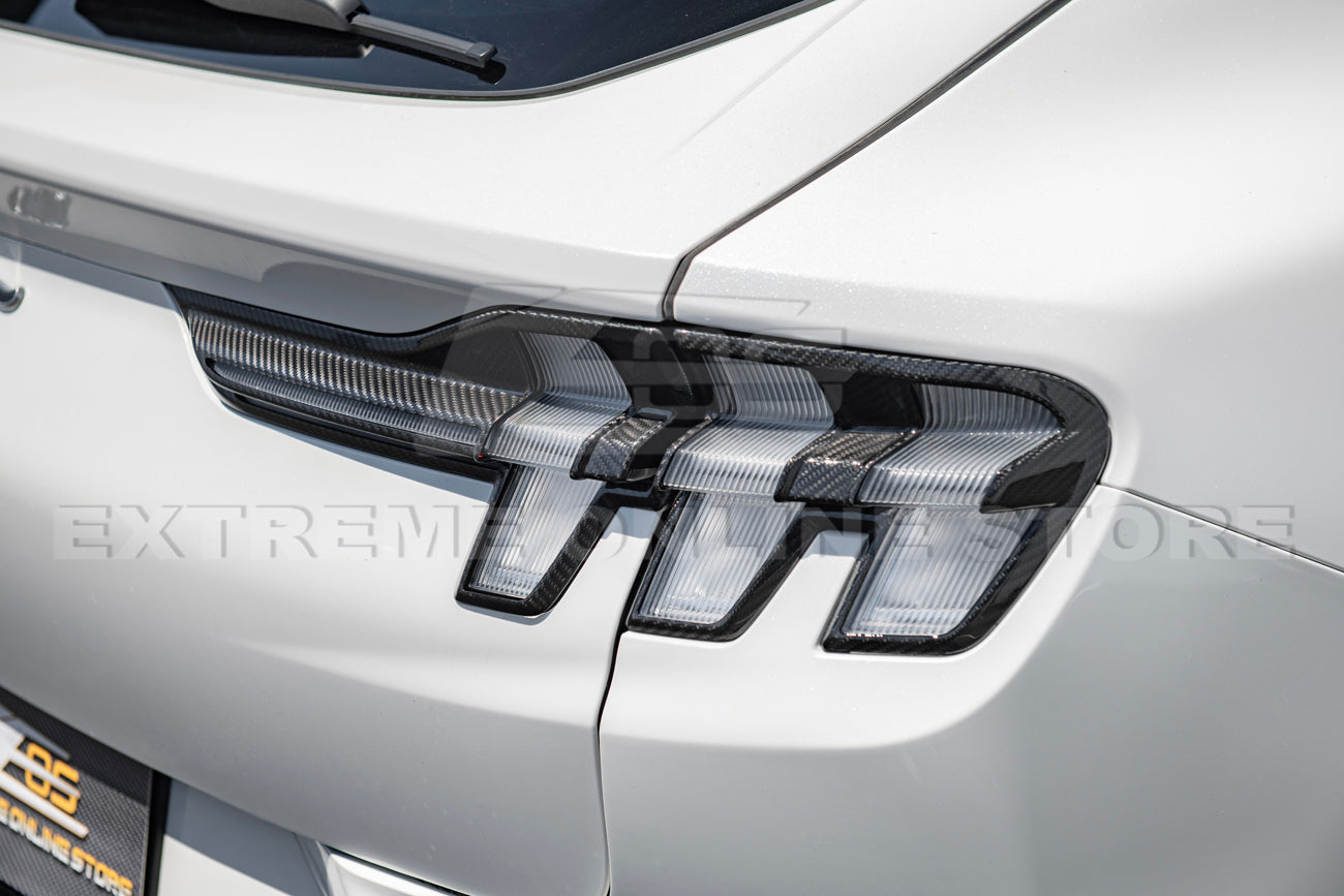 2021+ Ford Mustang Mach-E DRY Carbon Fiber Rear Tail Light Bezel Cover