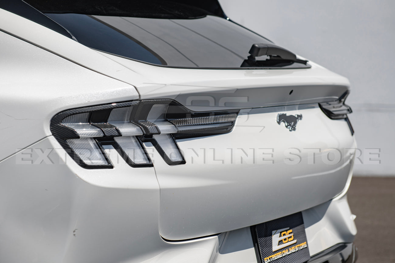 2021+ Ford Mustang Mach-E DRY Carbon Fiber Rear Tail Light Bezel Cover