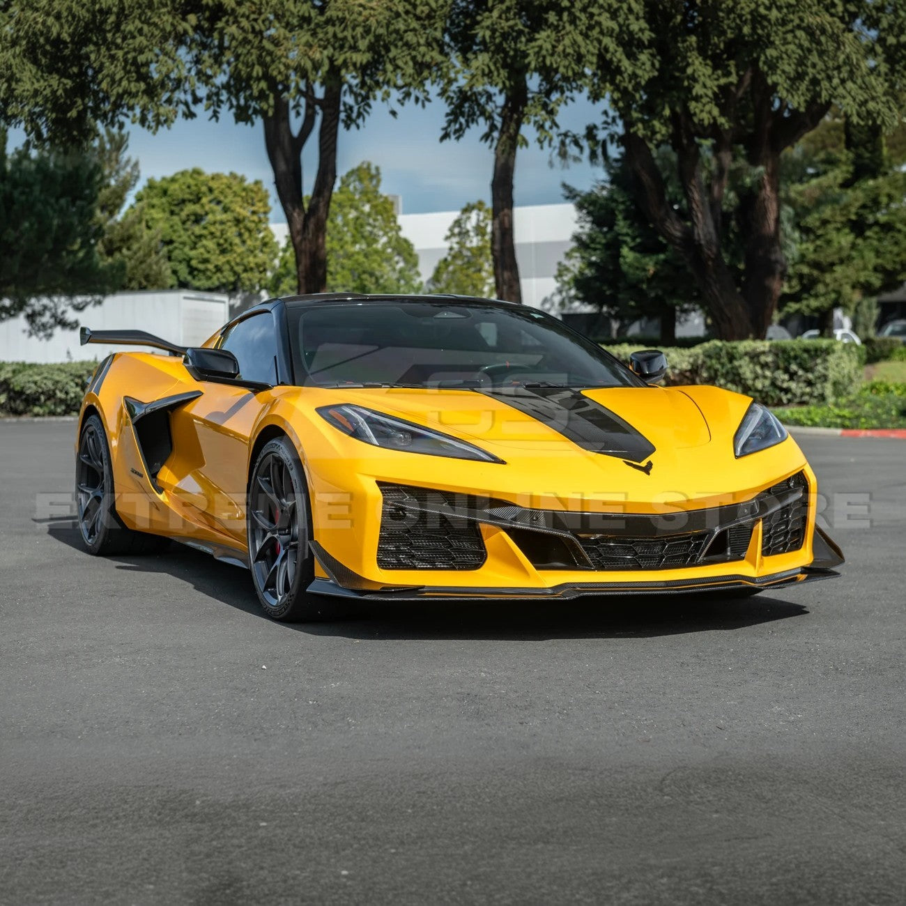 Corvette C8 Z06 / E-Ray DRY CARBON FIBER Front Splitter & Canards [Z07 Extended Package]