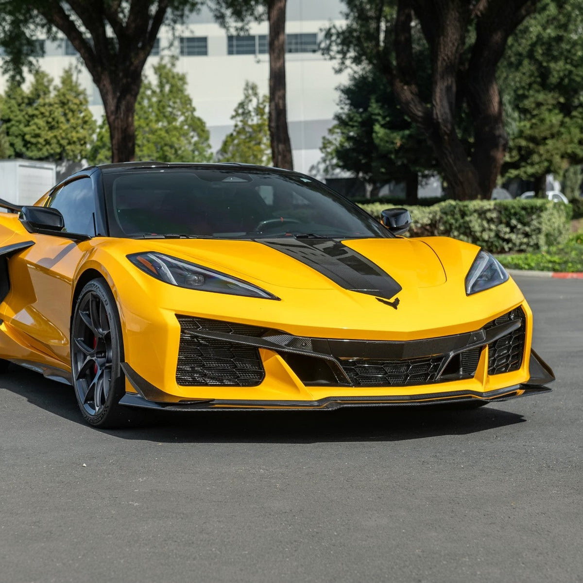 2023-Present Corvette C8 Z06 / E-Ray | Z07 Extended DRY CARBON FIBER Front Lip Splitter & No-Drill Canards