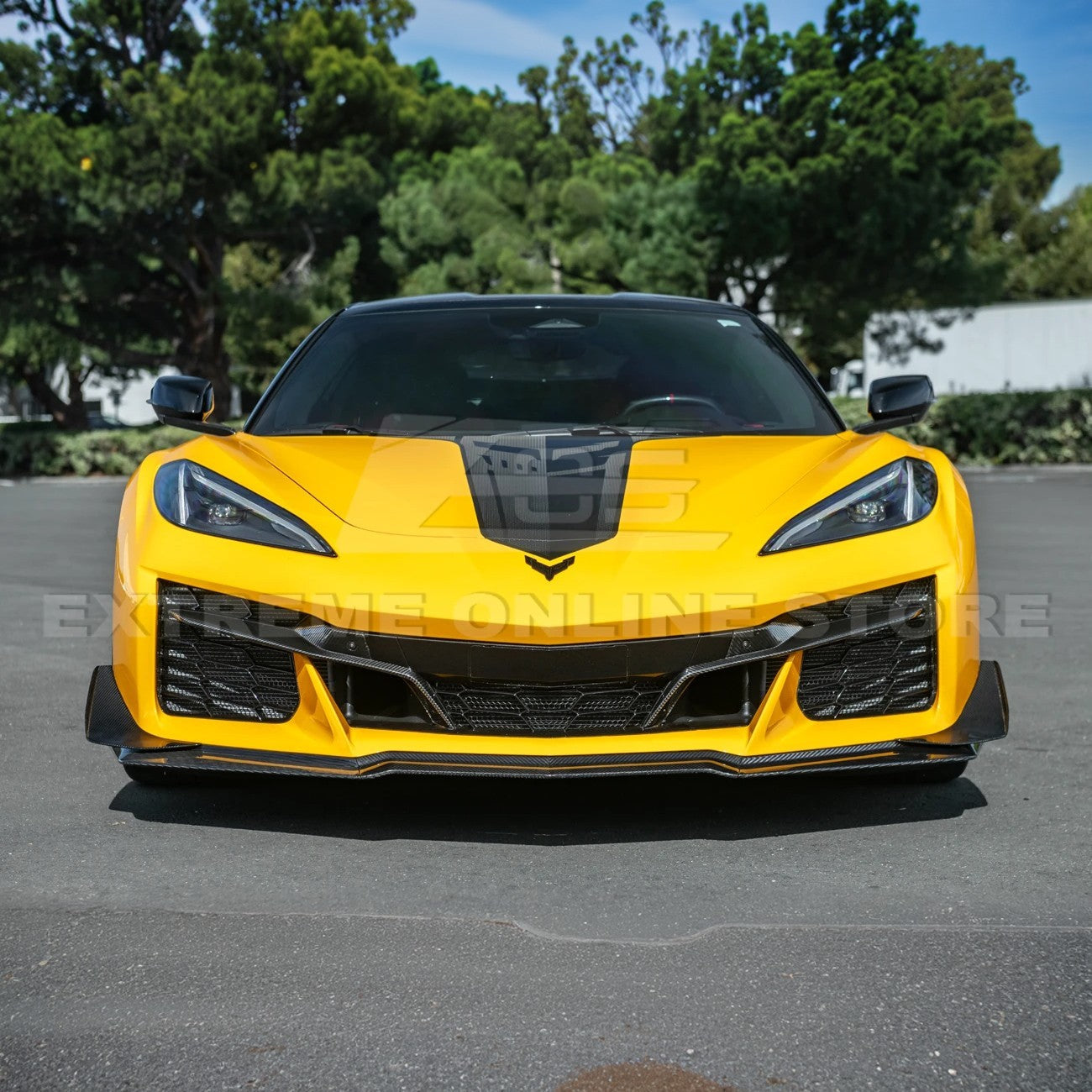 Corvette C8 Z06 / E-Ray DRY CARBON FIBER Front Splitter & Canards [Z07 Extended Package]
