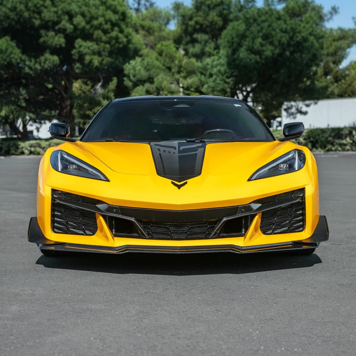 2023-Present Corvette C8 Z06 / E-Ray | Z07 Extended DRY CARBON FIBER Front Lip Splitter & No-Drill Canards
