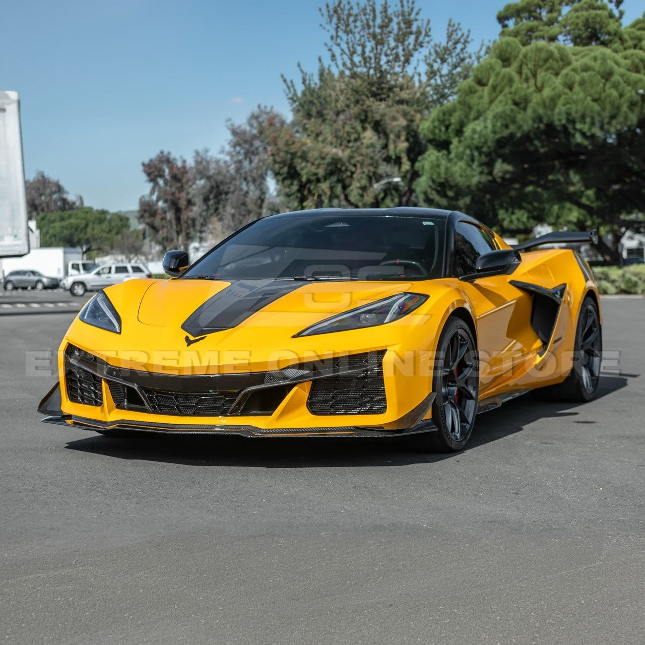Corvette C8 Z06 / E-Ray DRY CARBON FIBER Front Splitter & Canards [Z07 Extended Package]