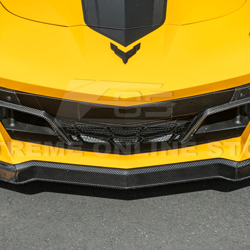 Corvette C8 Z06 / E-Ray DRY CARBON FIBER Front Splitter & Canards [Z07 Extended Package]