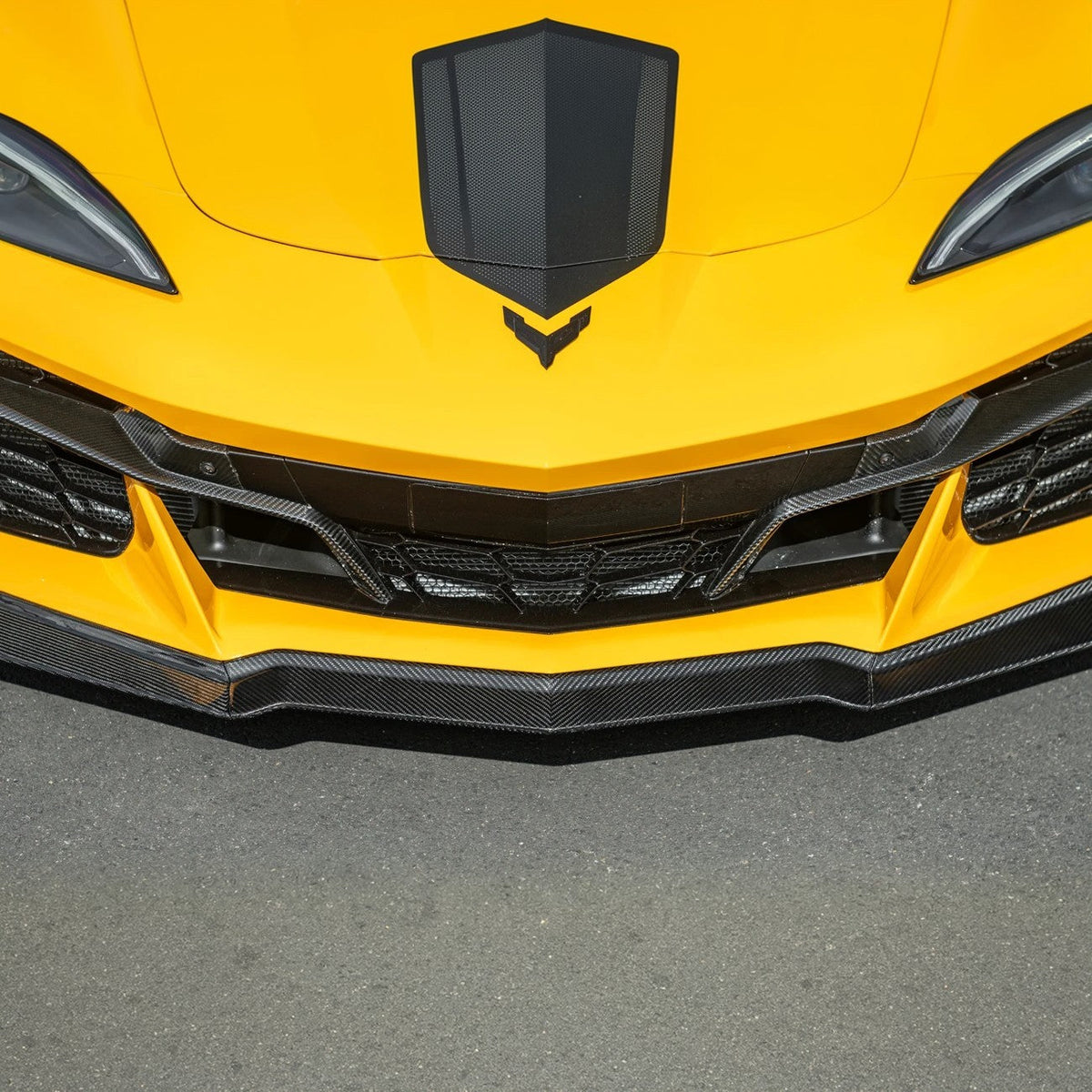 2023-Present Corvette C8 Z06 / E-Ray | Z07 Extended DRY CARBON FIBER Front Lip Splitter & No-Drill Canards