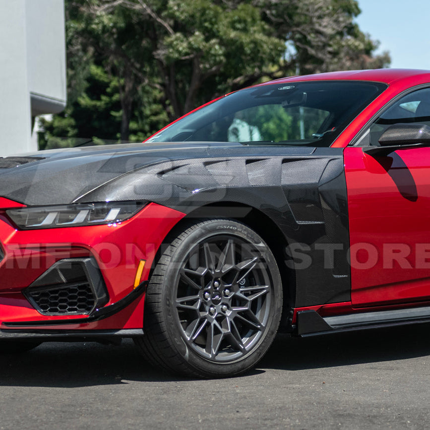 2024-Up Ford Mustang S650 GTD Style Carbon Fiber Front Side Vented Fenders