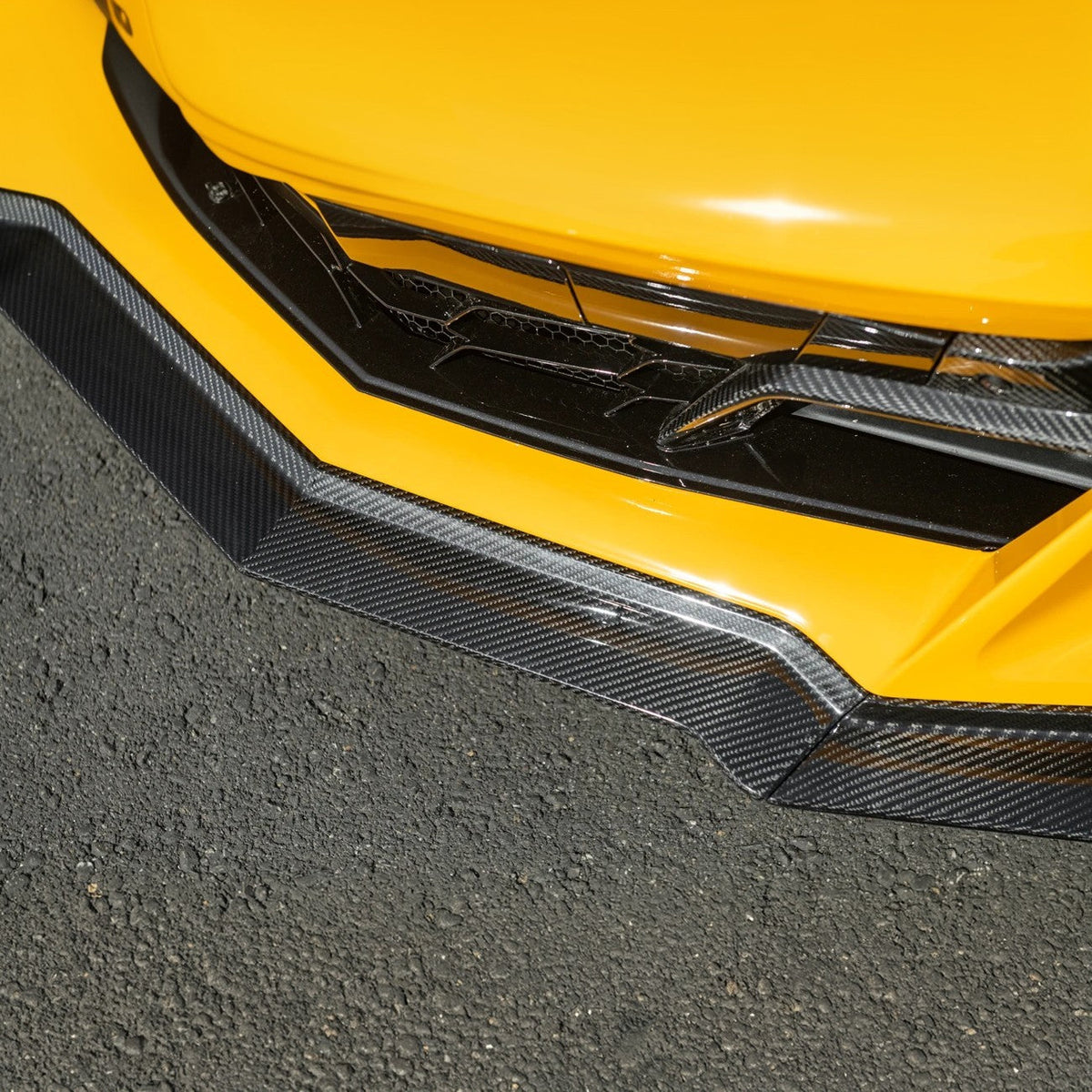 2023-Present Corvette C8 Z06 / E-Ray | Z07 Extended DRY CARBON FIBER Front Lip Splitter & No-Drill Canards