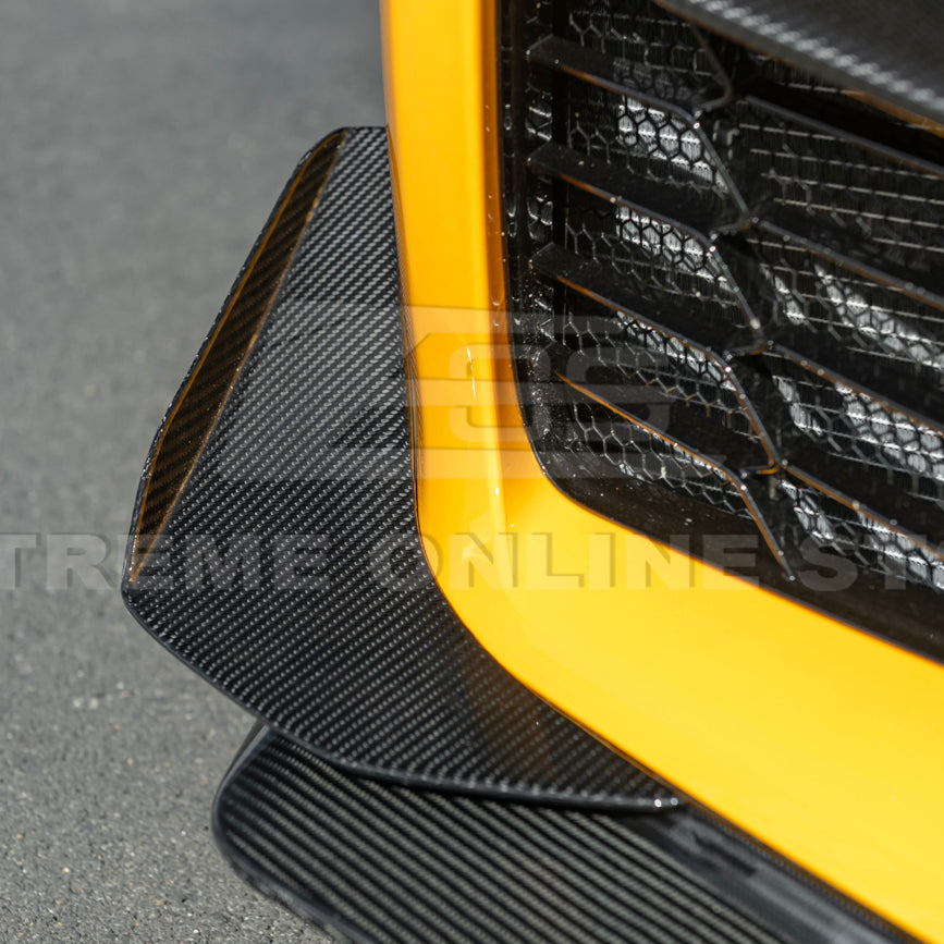 Corvette C8 Z06 / E-Ray DRY CARBON FIBER Front Splitter & Canards [Z07 Extended Package]