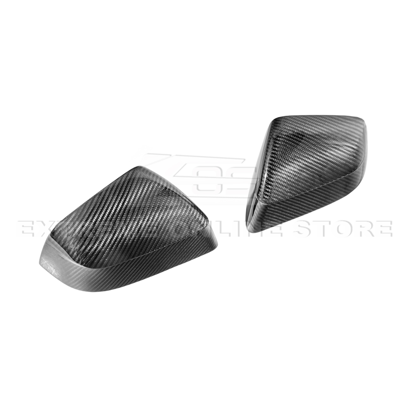 2025-Up Tesla Model Y Dry Carbon Fiber Tape On Side Mirror Cap Covers Pair