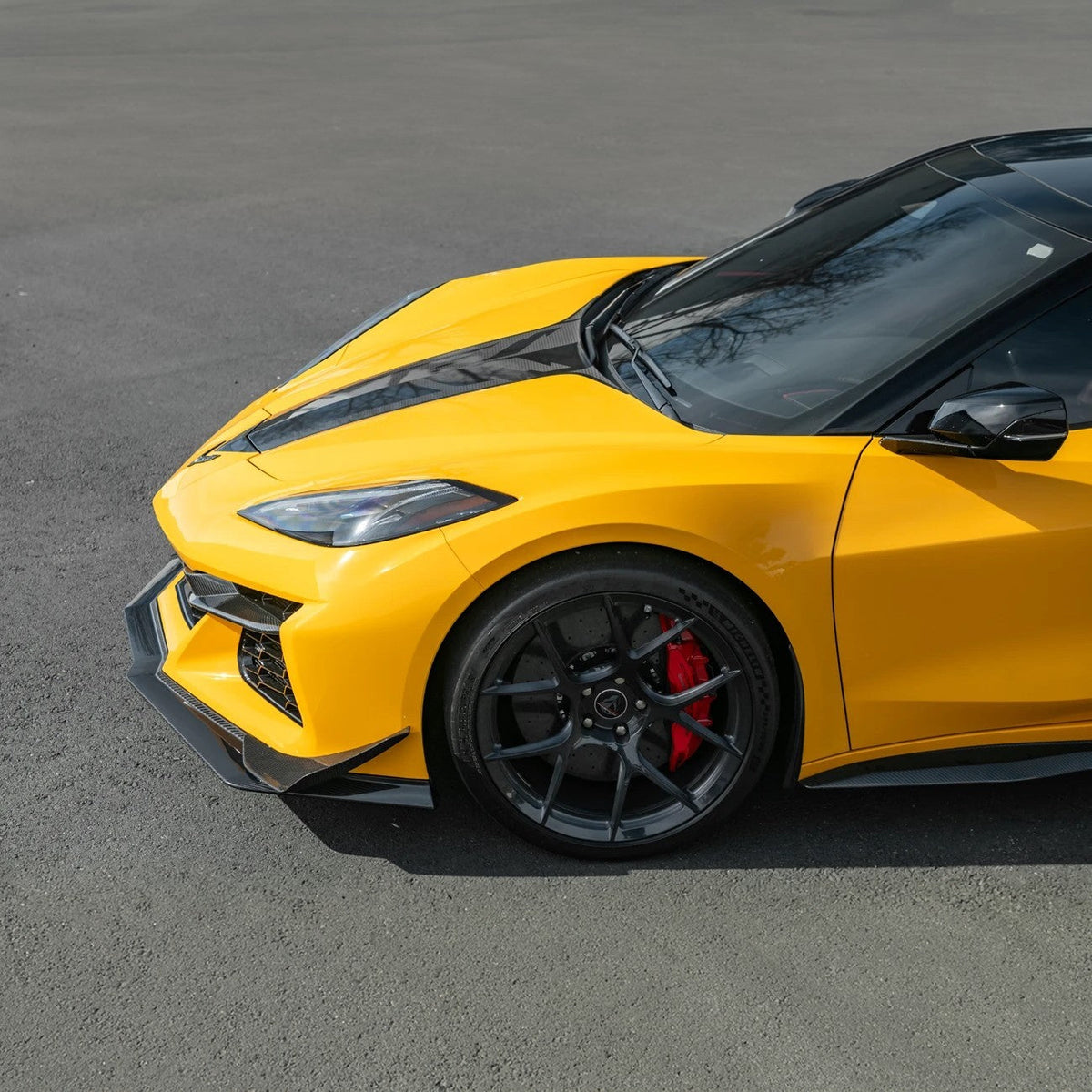 2023-Present Corvette C8 Z06 / E-Ray | Z07 Extended DRY CARBON FIBER Front Lip Splitter & No-Drill Canards