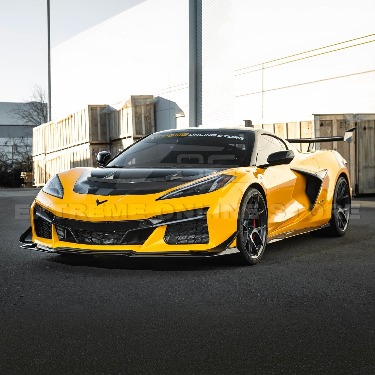 Corvette C8 Z06 / E-Ray DRY CARBON FIBER Front Splitter & Canards [Z07 Extended Package]